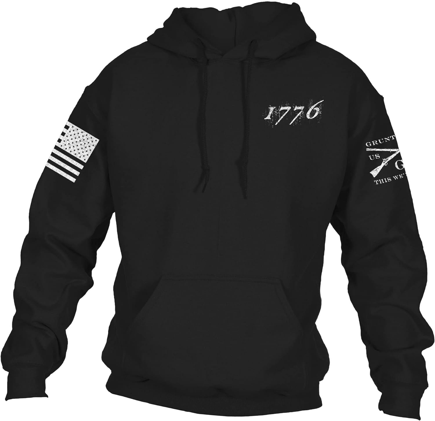 Grunt Style 1776 Flag Hoodie(Black) - Grunt Style