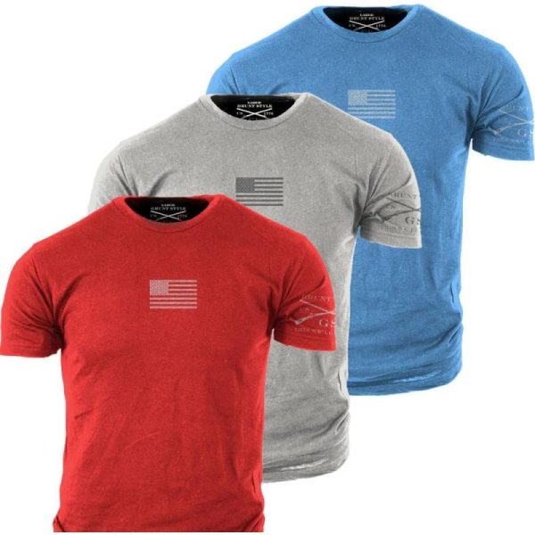 Grunt Style Freedom Pack 3-Pack Men’s T-Shirts(America Red, Vintage ...