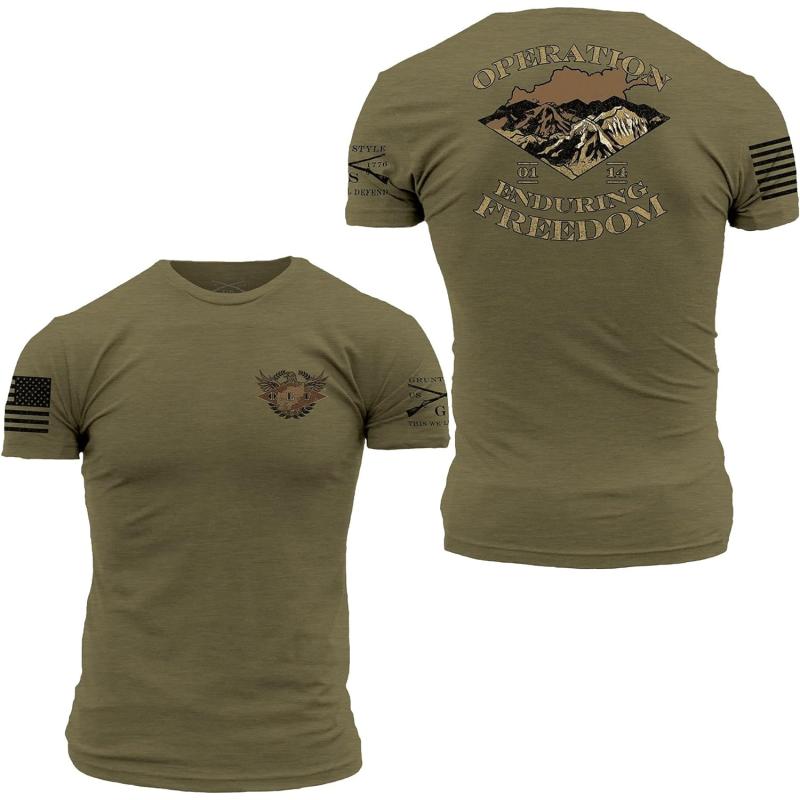 Grunt Style O.E.F. Veteran Men’s T-Shirt(Military Green) - Grunt Style