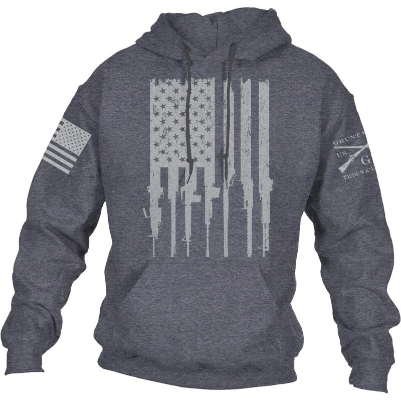 Grunt Style Rifle Flag 2.0 – Men’s Hoodie(Black) - Grunt Style