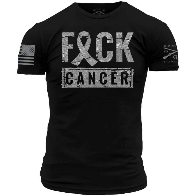 Grunt Style Cancer Throwback Men's T-Shirt(Black) - Grunt Style